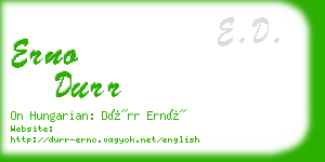 erno durr business card